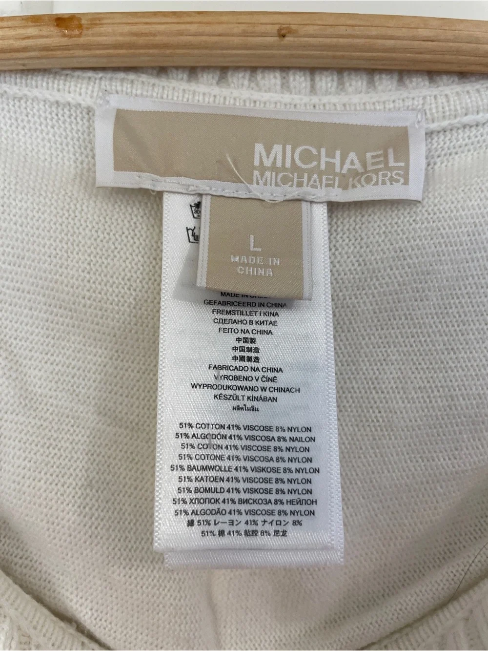 Michael Kors White Off-the-Shoulder Fringe Sweater Poncho Size L